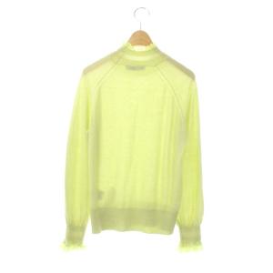 ESTNATION シャーリングハイネックニット カットソー 長袖 ウール 緑 グリーン