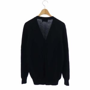 PRADA Vネックカーディガン ニット 長袖 ウール 40 黒 ブラック
