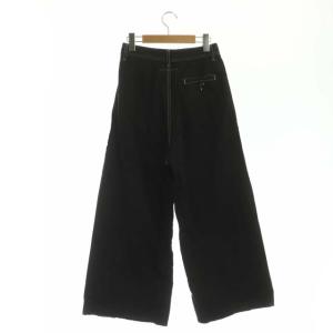 Martin Margiela 6 MM6 ワイドパンツ カットオフ タック ステッチ 38 黒 ブラック