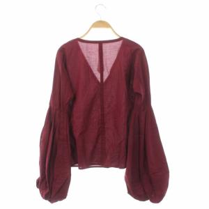 Merlette ブラウス Vネック 長袖 XS 赤 ワインレッド