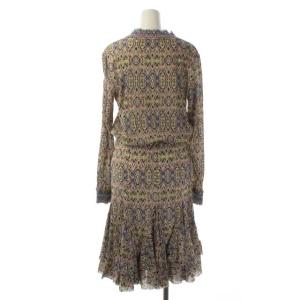 VIVIENNE TAM パワーネット 総柄  裾デザイン ワンピース ロング 長袖 フレア 1 マルチカラー