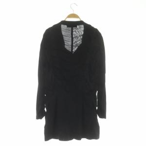 VIVIENNE TAM パワーネット ギャザーデザイン ジャケット テーラード ミドル丈 40 黒 ブラック