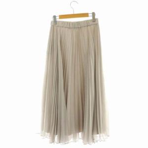 CELFORD 21AW 石井美保&ROSYコラボ プリントプリーツスカート 千鳥格子柄 ミモレ丈 ロング フレア 38 ライトグレー オフホワイト