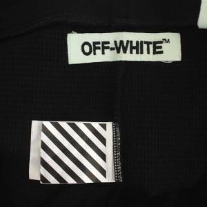 Off-White ロゴプリントレギンスパンツ ワッフル ドロスト L ブラック
