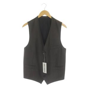 GUILTY PARTIES ベスト ジレ Vネック 前開き ウール 切替 XL 茶 ブラウン