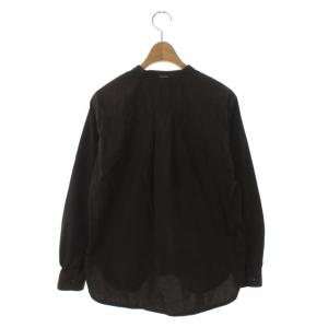 MHL. GARMENT DYE BASIC POPLIN シャツ バンドカラー 長袖 1 ダークブラウン