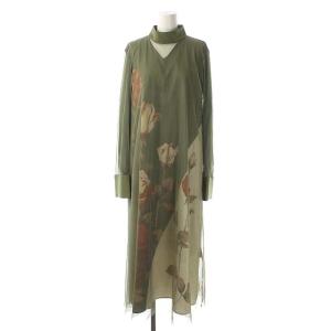 3WAY ALYSSA SMOCK DRESS スモックドレス ワンピース レイヤード 2点セット フラワープリント Vネック