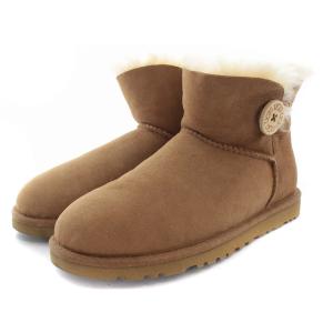 UGG australia MINI BAILEY BUTTON  ベイリーボタンミニ ムートンブーツ ショート 23cm 茶色 ブラウン 3352