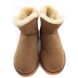 UGG australia MINI BAILEY BUTTON  ベイリーボタンミニ ムートンブーツ ショート 23cm 茶色 ブラウン 3352