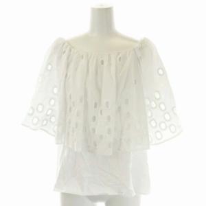 Grace Class セットアップ 上下 キカカットワーク トップス ブラウス 半袖 オフショルダー ティアードスカート ロング フレア 刺繍 36