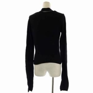 ANN DEMEULEMEESTER リネンナイロン 変形ニットカーディガン 長袖 ホルターネック 36 黒 ブラック