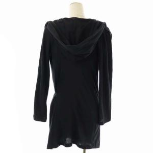 ANN DEMEULEMEESTER フード付きウエストマークカットソー 長袖 リボン 34 黒 ブラック