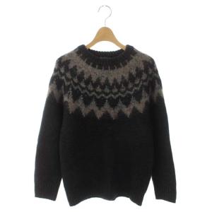 vingt-trois 21AW フェアアイル柄ニット セーター 長袖 クルーネック プルオーバー ウール混 アルパカ混 32