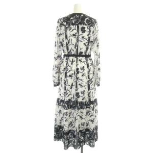 Diagram GRACE CONTINENTAL 22AW ワンピース ロング 長袖 ティアード ギャザー キャミソール付き 36 ホワイト ブラック 紫