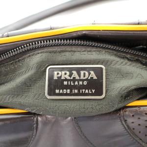 PRADA ボーリングバッグ ミニボストン レザー 茶 ブラウン OH