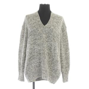 21SS Vネックニット セーター 長袖 38 グレー