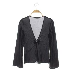 VIVIENNE TAM シアーカーディガン Vネック 長袖 0 黒 ブラック