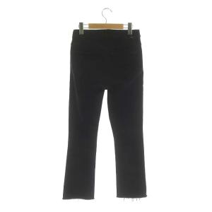 MOTHER INSIDER CROP STEP FRAY デニムパンツ ジーンズ フレア カットオフ ストレッチ ダメージ加工 27 黒