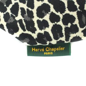 Hervé Chapelier 舟型 トートバッグ S ナイロン レオパード 黒 ブラック ベージュ 901F