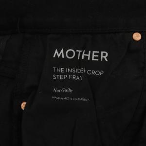 MOTHER INSIDER CROP STEP FRAY クロップドフレアスキニー パンツ デニム ストレッチ カットオフ 26 黒 ブラック