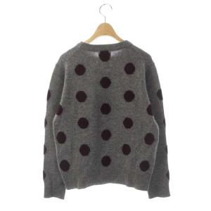 BEAMS BOY ドット柄 ウール クルーネックニット セーター プルオーバー 長袖 グレー バーガンディ