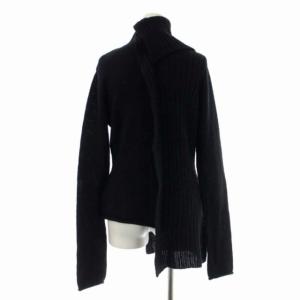 Yohji Yamamoto アルパカ アシンメトリー ニット セーター 長袖 デザイン プルオーバー 3 黒 ブラック