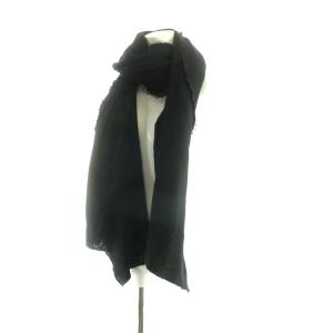 Faliero Sarti ストール カシミヤ シルク混 絹混 黒 ブラック