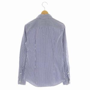 RALPH LAUREN ストライプ ボタンダウン シャツ 長袖 ロゴ刺繍 2 青 白 ブルー ホワイト