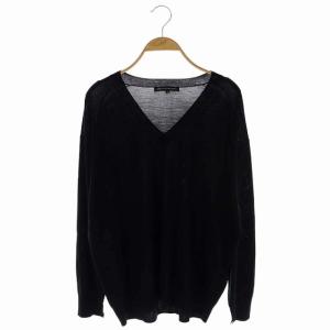 vingt-trois 21AW スーパーファインウールVネックニット カットソー 長袖 プルオーバー 40 黒 ブラック