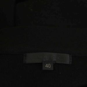 TO BE CHIC レースネックニットワンピース ロング 長袖 クルーネック チュール 40 黒 ブラック