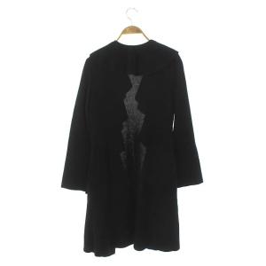 TO BE CHIC フリルカーディガン ニット ロング 長袖 2 黒 ブラック