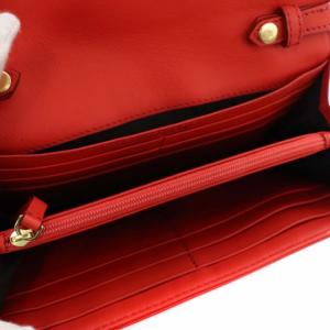 COLE HAAN ウォレットショルダーバッグ レザー 赤 レッド