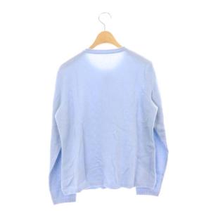 Leilian カーディガン ニット 前開き カシミヤ 9 水色 ライトブルー