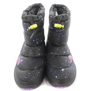THE NORTH FACE X-girlコラボ 総柄 ヌプシブーティ ブーツ ショート 23cm 黒 ブラック