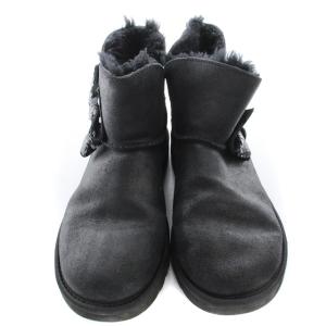 UGG australia ミニ シークイン ボウ MINI SEQUIN BOW ブーツ ショート ムートン 25cm 黒 ブラック 1096012