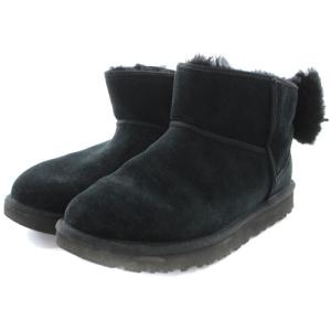 UGG australia クラシック ミニ ボウ CLASSIC MINI BOW ブーツ ムートン ショート リボン 25cm 黒 ブラック 1116099
