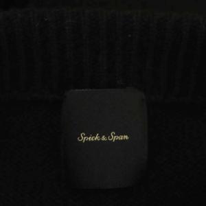 Spick&Span 22AW ロングスリーブワイドチュニック丈プルオーバー ニット チュニック セーター 長袖 黒 ブラック