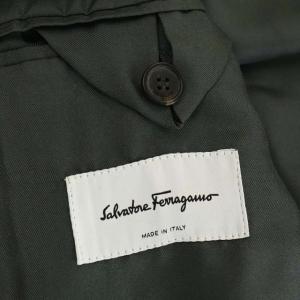Salvatore Ferragamo ロングコート チェスターコート スプリングコート ダブル 総裏地 42 ダークカーキ