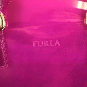 FURLA キャンディ ボストンバッグ ミニ ショルダーバッグ 2way ラバー 紫 パープル