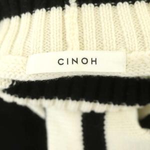CINOH Deuxieme Classe取り扱い 21AW ボーダー タートルネックニット セーター 長袖 F 黒 白 ブラック ホワイト