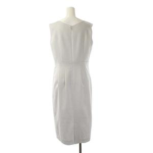 ANAYI 20SS グログランタイト ワンピース ノースリーブ ミモレ丈 ロング タック 38 ライトグレー