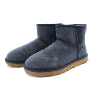 クラシック ミニ 2 CLASSIC MINI 2 ムートンブーツ ショート フラット スエード US8 25cm 紺 ネイビー