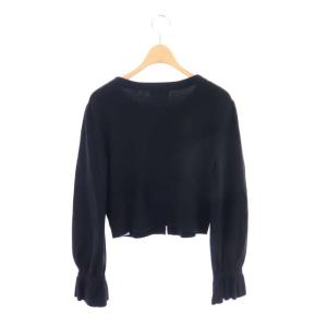 EPOCA カーディガン ショート丈 ジップアップ 40 黒 ブラック