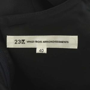 23区 vingt-trois × VERY 20SS クラッシータックワンピース ロング 長袖 40 黒 ブラック