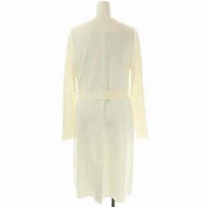 EPOCA 近年モデル ニットコート ロング ノーカラー 薄手 40 オフホワイト