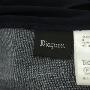 Diagram GRACE CONTINENTAL デニムサイドプリーツワンピース ラップワンピース カシュクール フレア ロング アシンメトリー ノースリーブ 36 インディゴ