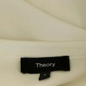 Theory 22SS Prime GGT UTL Shirt B 長袖シャツ ブラウス ノーカラー 比翼仕立て 2 アイボリー