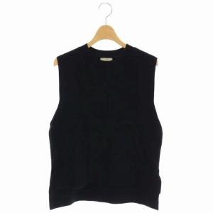 C/CA 14G ニットベスト プルオーバー クルーネック カシミヤ混 黒 ブラック