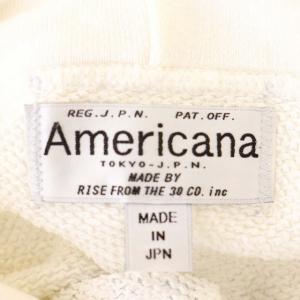 AMERICANA パーカー長袖 プルオーバー ロゴプリント M オフホワイト