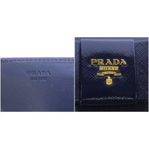 PRADA サフィアーノ ヴェルニ SAFFIANO VERNIC 長財布 二つ折り リボンモチーフ エナメル ROYAL 1M1132